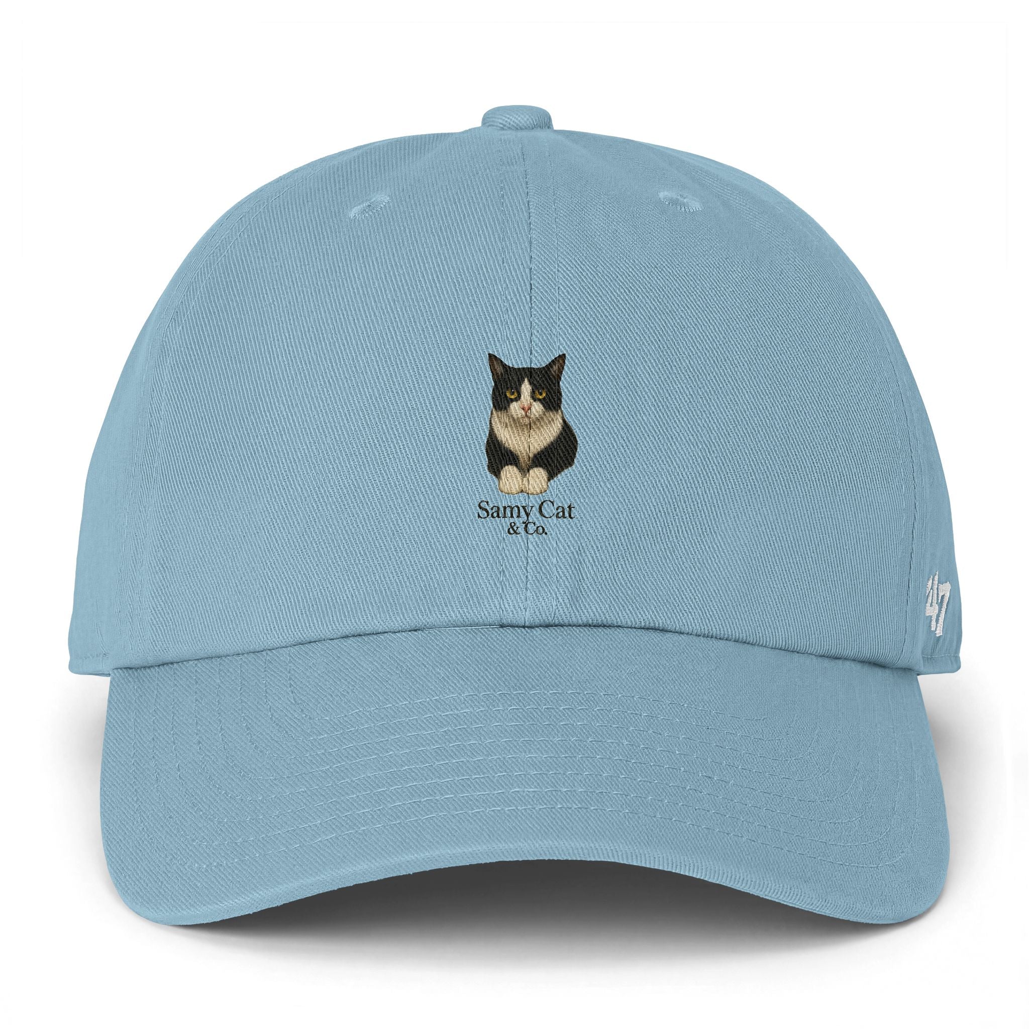 Smoky Tuxedo Cat Cap | Embroidered Baseball Hat, Minimal Cat Portrait